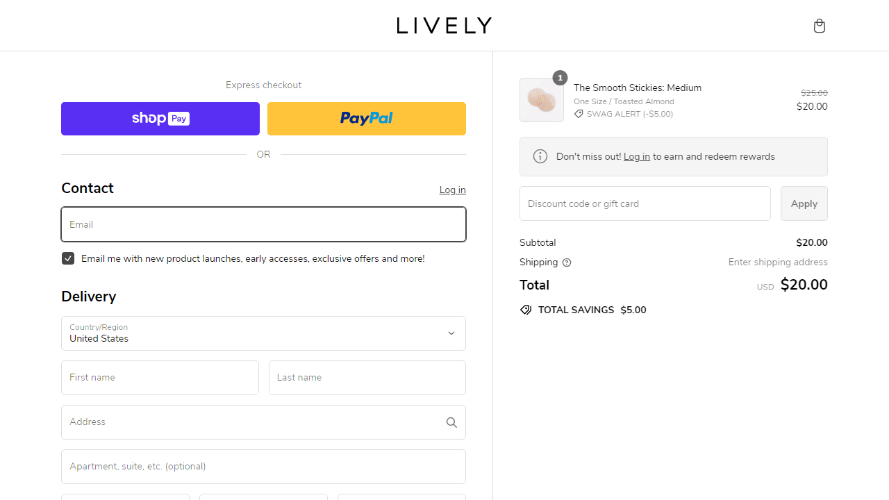 How to apply Lively coupon code